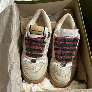 Gucci Screener
GG Monogram Sneakers with Green & Red Laces